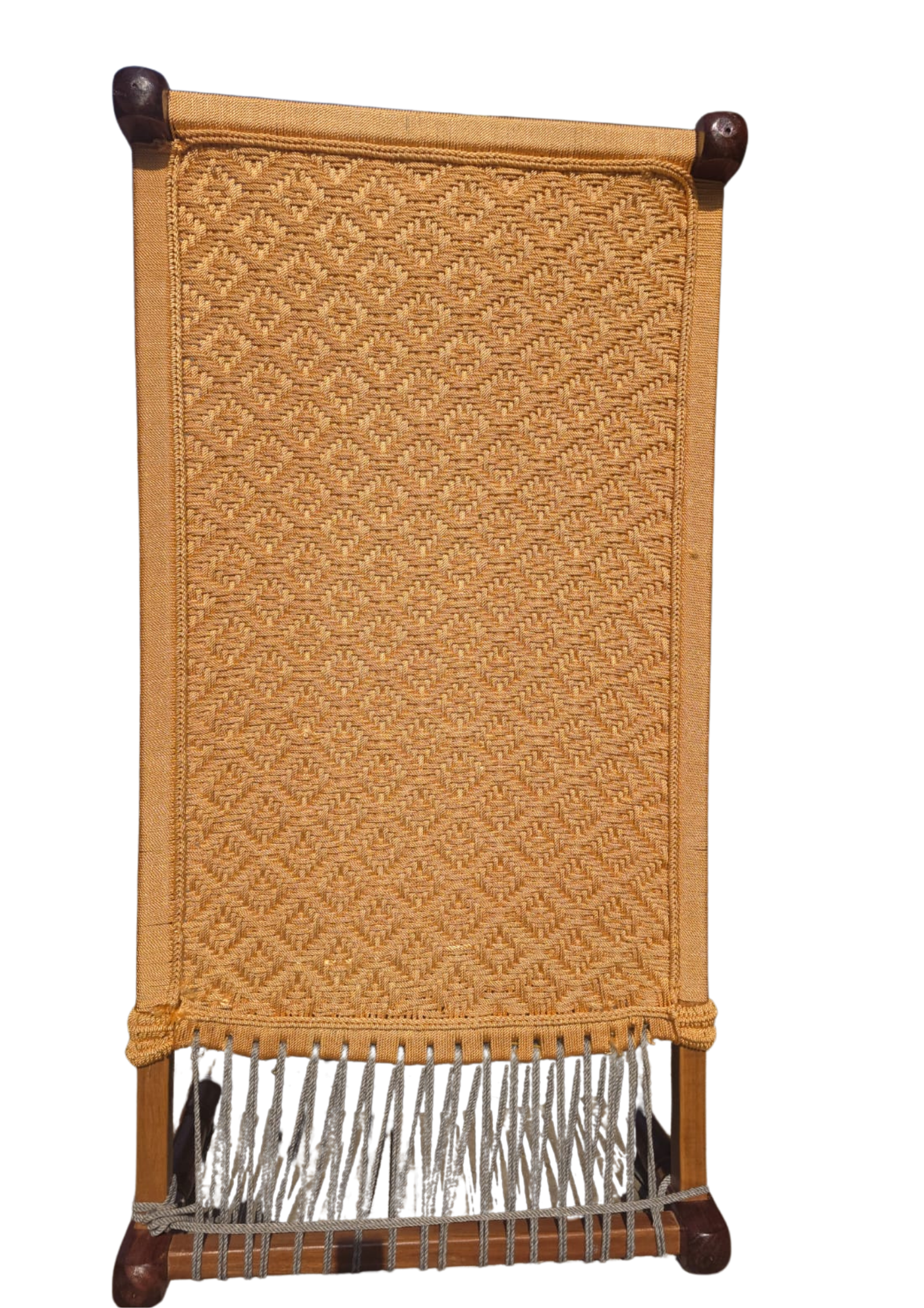 Yellow and Orange Traditional Haldi Ceremony Poster Solid Wood & Premium Grade Rope BED